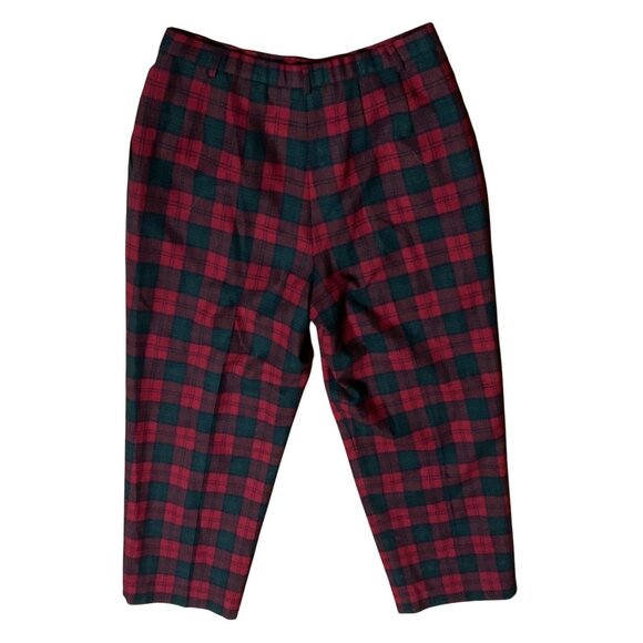 NWT Pendleton Lindsay Tartan Plaid Pants Size 18 100% Virgin Wool Red Green Line - Picture 5 of 5